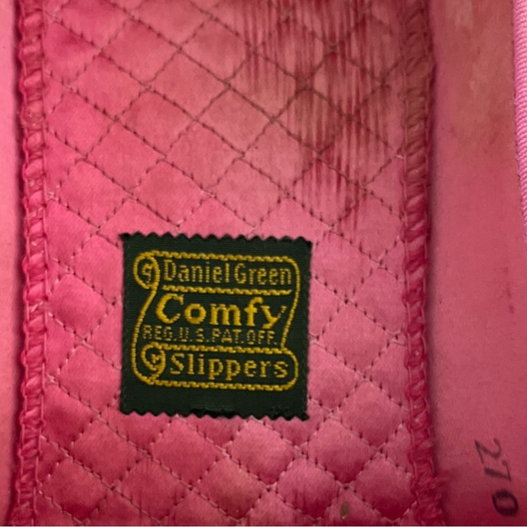 Daniel Green Vintage Comfy Slippers Hot Pink with Bows 1960s Size B70 - Picture 4 of 8